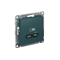 Розетка с USB C Systeme Electric AtlasDesign Изумруд ATN000827