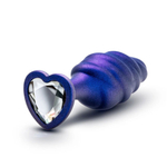 Фиолетовая анальная пробка с кристаллом-сердцем Matrix Bumped Bling Plug - 11,4 см. (Цвет: фиолетовый)