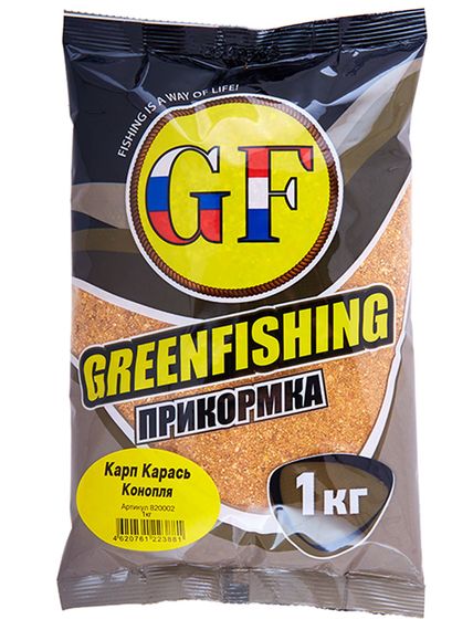 Прикормка GF 1кг КАРП/КАРАСЬ Конопля