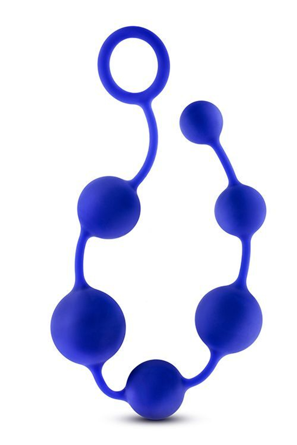 Синяя анальная цепочка 16 Inch Silicone Anal Beads - 40,6 см. (Цвет: синий)