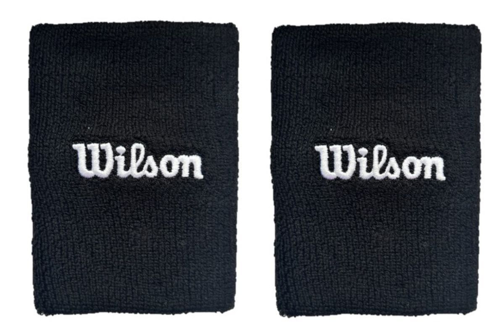 Напульсник теннисный Wilson Wide Terry - черный