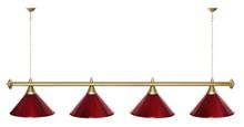 Лампа STARTBILLIARDS 4 пл. (плафоны хром,штанга хром,фурнитура золото)