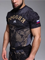 Футболка спортивная Россия с гербом флагом мма
