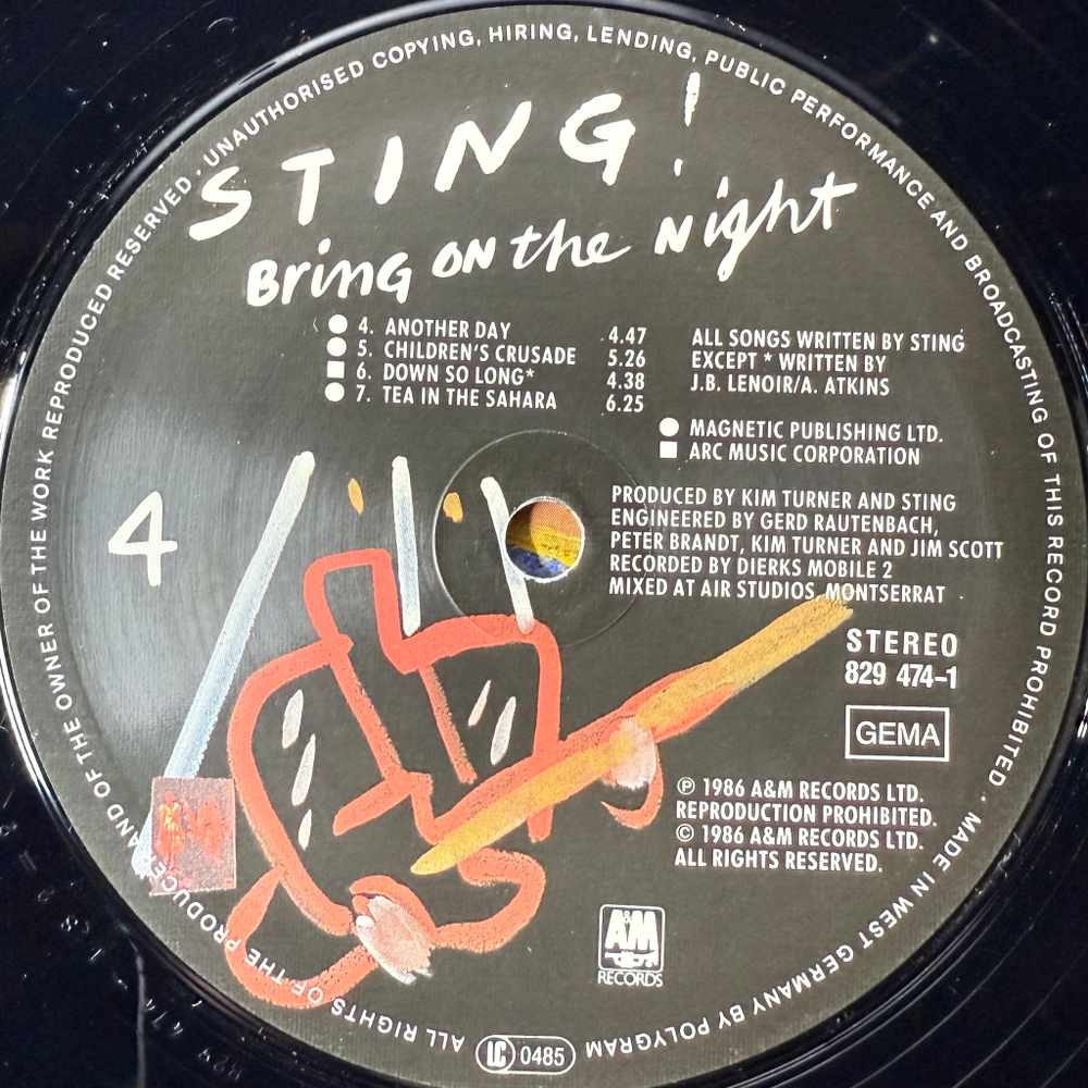 Sting ‎– Bring On The Night 2LP (Германия 1986г.)
