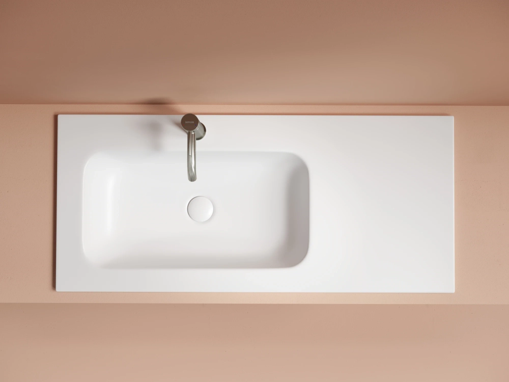 Раковина накладная Ceramicanova Грация (Grace) прямоугольная 1010x457x137мм, чаша слева, с отверстием под смеситель, цвет белый матовый, CN7014MW