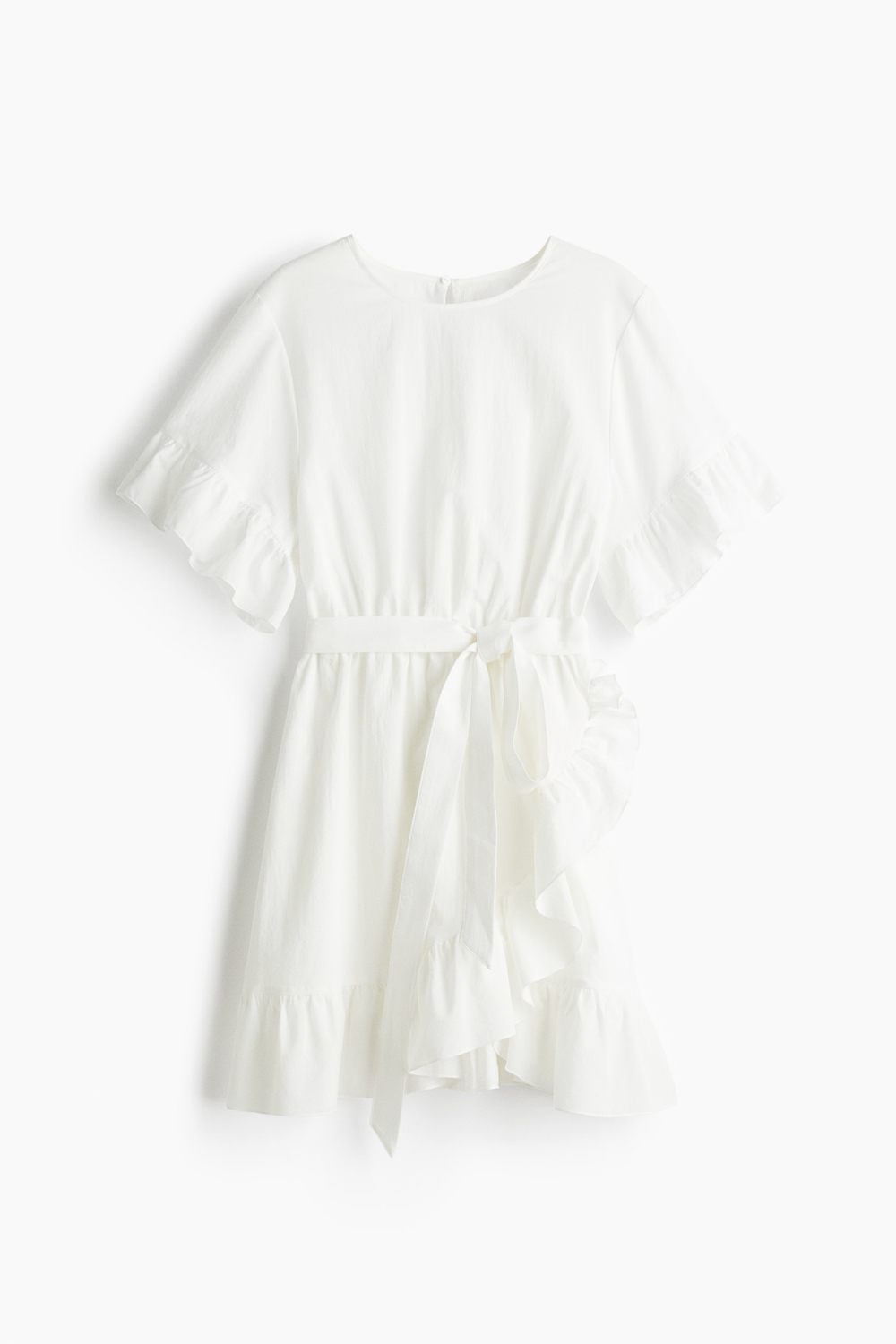 Платье с оборками — короткие рукава, прямой крой - H&M