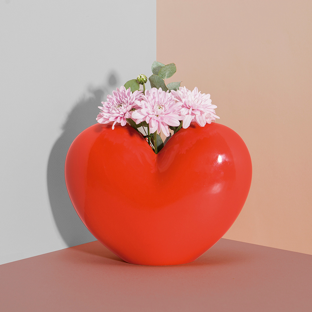 Ваза для цветов 15.5см Doiy Love красная