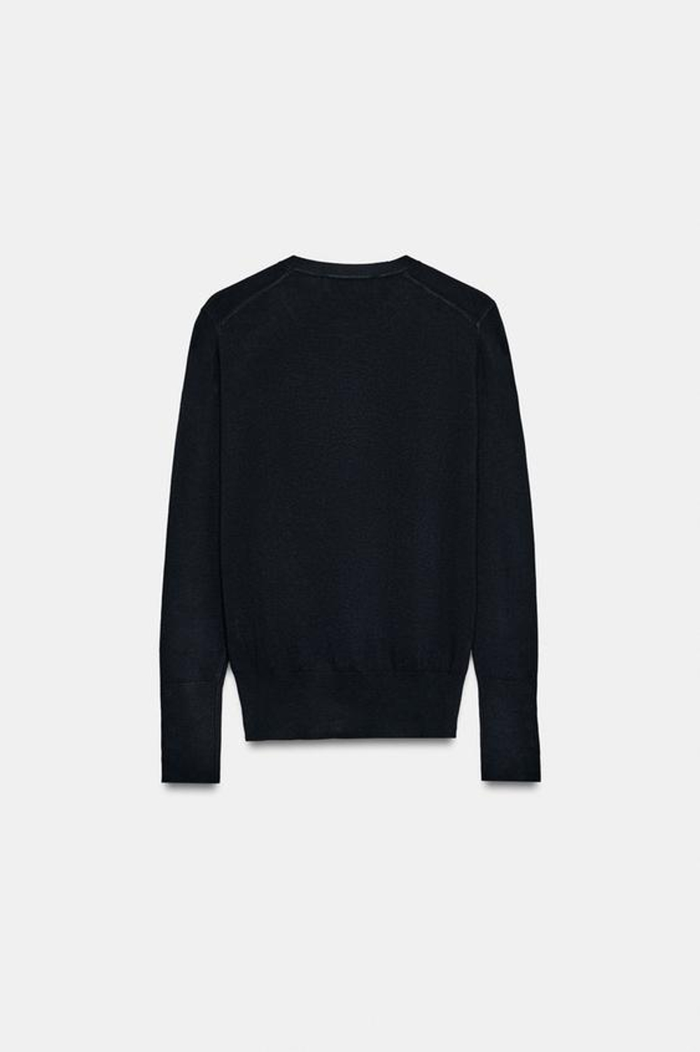 ZARA БАЗОВЫЙ ОДНОТОННЫЙ СВИТЕР, МОРСКОЙ СИНИЙ