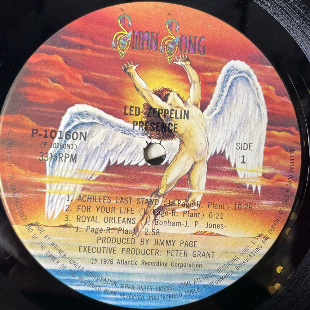 Винтажная виниловая пластинка LP Led Zeppelin Presence (Japan 1976) (Obi) Royal Orleans