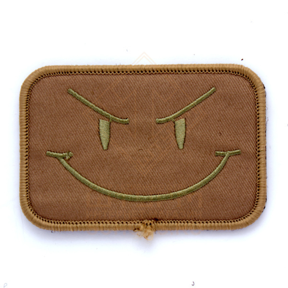 Патч ТВФ вышивка Angry smile, Tan