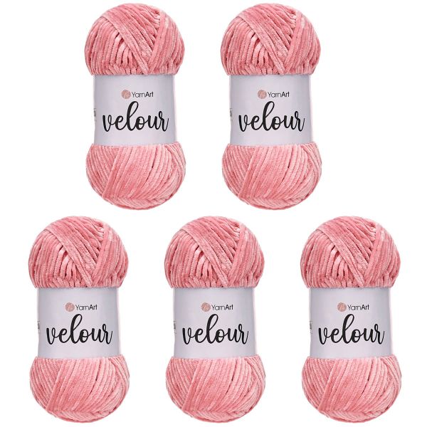 Пряжа YarnArt (ЯрнАрт) Velour / уп.5 мот. по 100 г, 170м, 862 пыльно-розовый