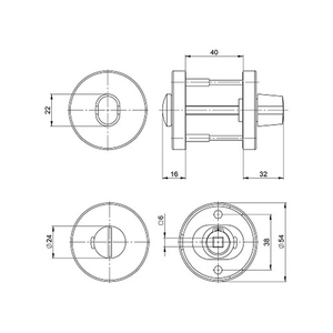 Ручка поворотная FUARO DSS-02-BK6 (нержавейка 304) c индикатором /65551/