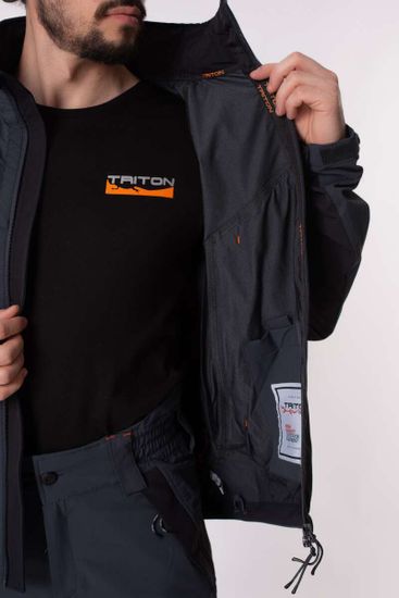 Костюм "REPTIL" кур+бр (SoftShell APEX, серо-чёрн)