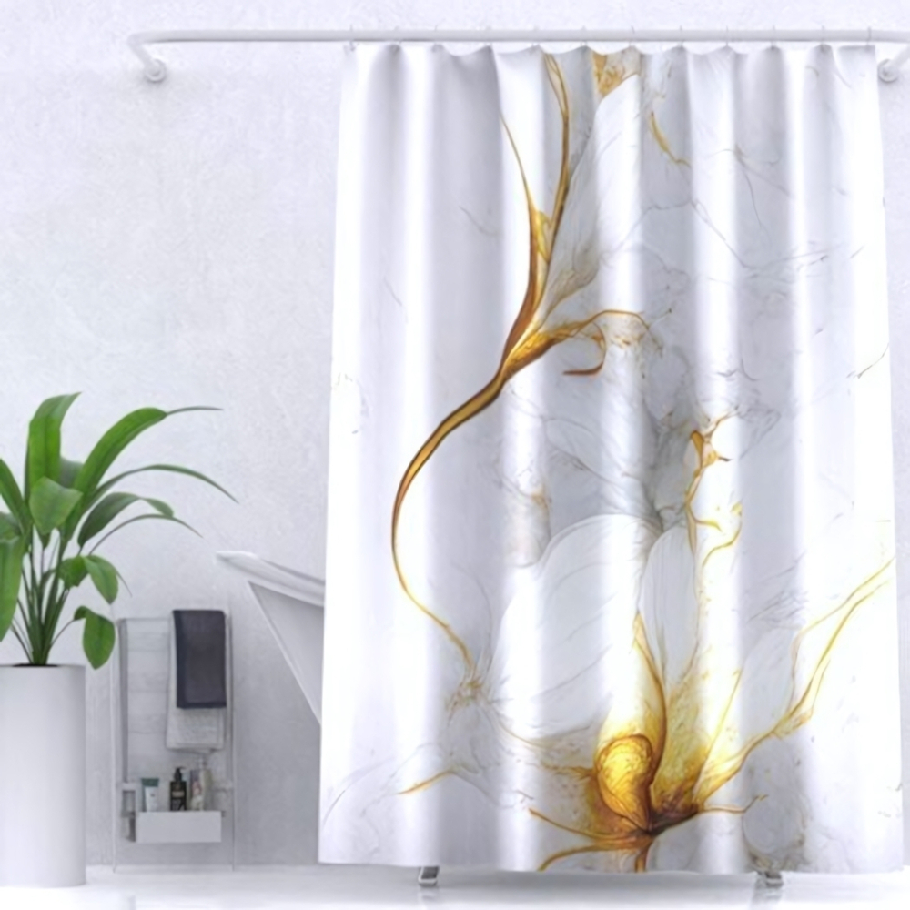 Штора для ванной комнаты ZALEL 180*200 полиэстер с утяжелителем Marble YT-Marble119