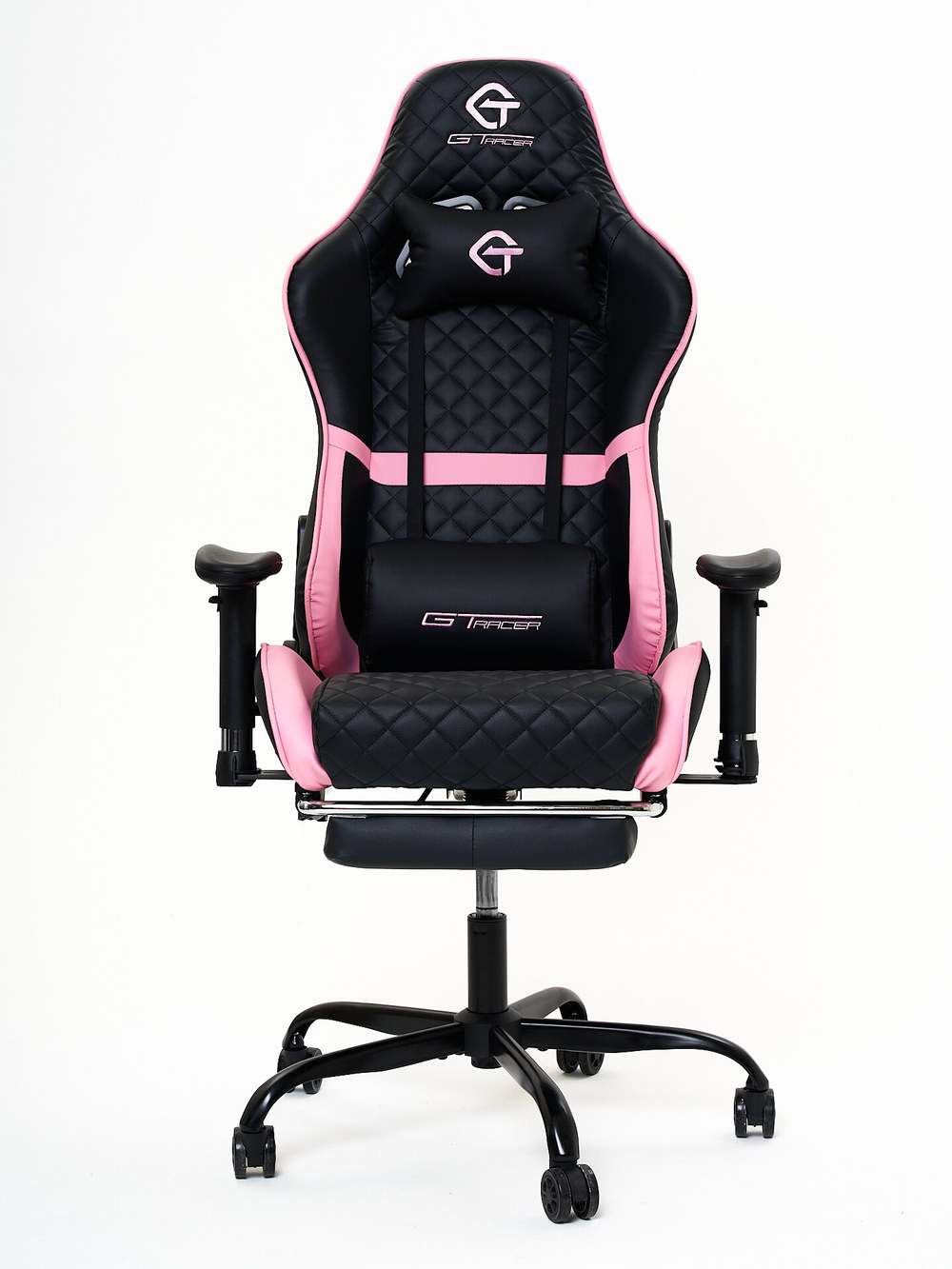 Игровое компьютерное кресло KRESLO COMFORT G-TRACER, экокожа, цвет: черно-розовый