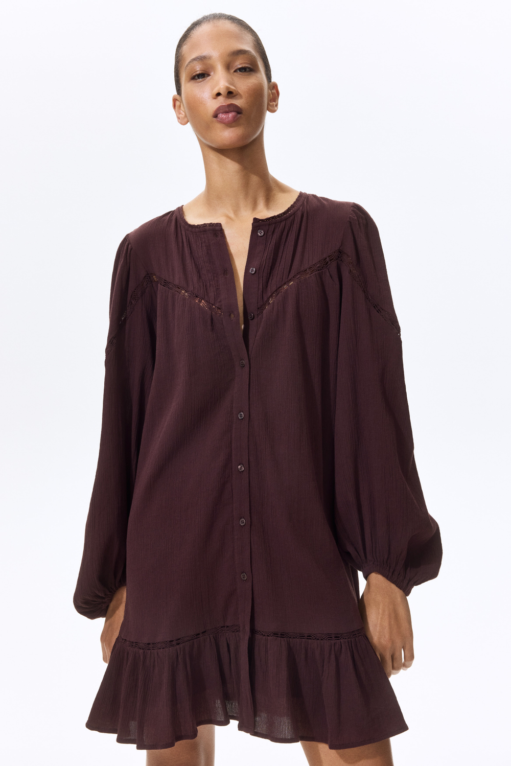 Хлопковое платье-туника — Белый - H&M