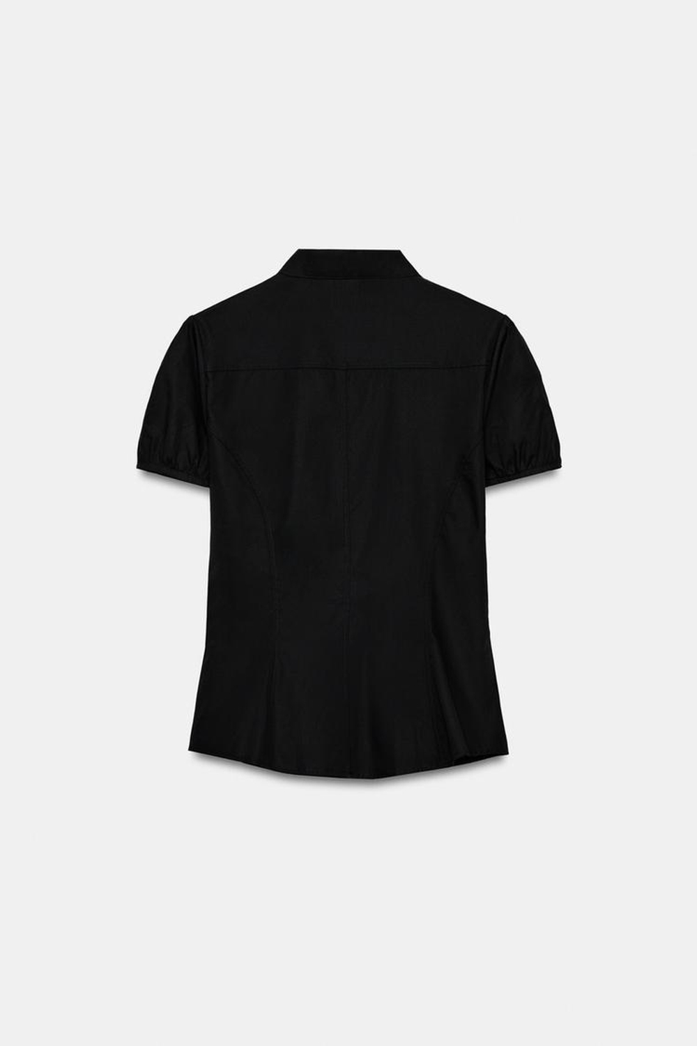 ZARA ТОП ИЗ ПОПЛИНА С ЗАВЯЗКАМИ, ЧЕРНЫЙ