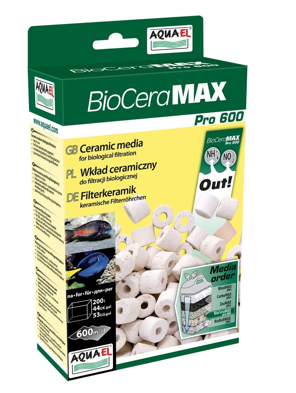 Наполнитель Aquael BioCeraMax Pro 600, 1 л, керамика