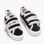 Замшевые кеды INUIKII Shearling Low Velcro Black на меху