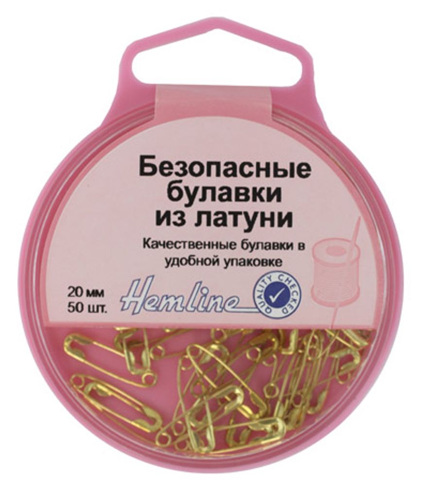 Булавки английские l=20 мм, в пластиковом контейнере, 250 шт, Hemline Булавки английские l=20 мм, в пластиковом контейнере, 250 шт, Hemline