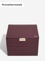 Органайзер для украшений и часов Stackers Classic Jewellery Box, 4 секции - Burgundy (Burgundy / бордовый / Burgundy / 600 / 700 / Органайзер-косметичка с крышкой)