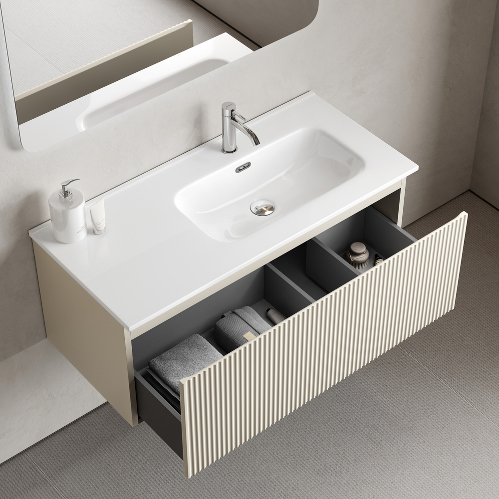 Тумба подвесная Sancos Snob R 1.0 с одним ящиком 995х445х406, Beige Soft, SNR1.0100RCE, арт. SNR1.0100RCE
