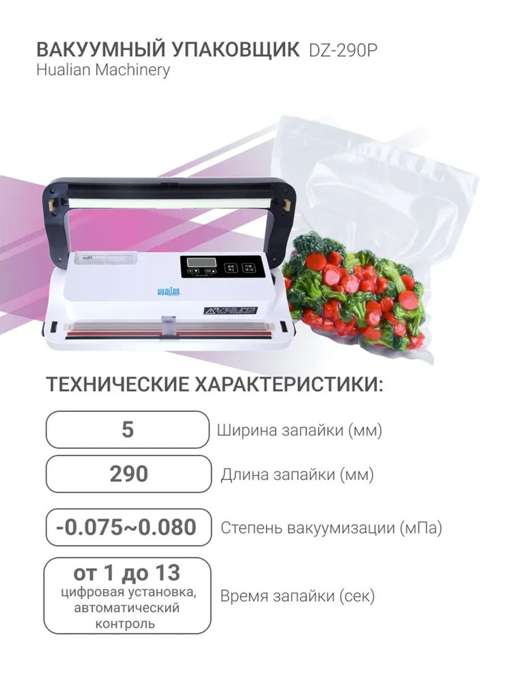 Настольный вакуумный упаковщик DZ-290P