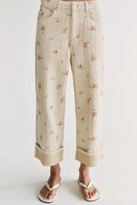 ДЖИНСЫ TAPERED СО СРЕДНЕЙ ПОСАДКОЙ И ЦВЕТОЧНЫМ ПРИНТОМ — ZW COLLECTION — ZARA