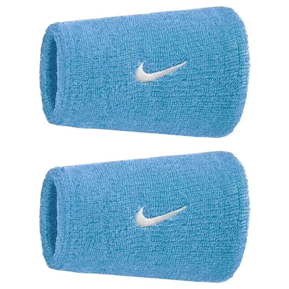 Напульсник теннисный Nike Swoosh Double-Wide 2P - university blue/white