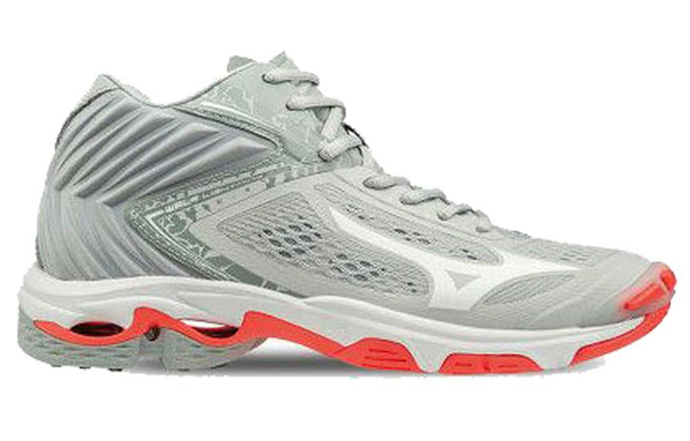 Mizuno Wave Lightning Collection Volleyball Shoes Men"s Mid top Gray/White