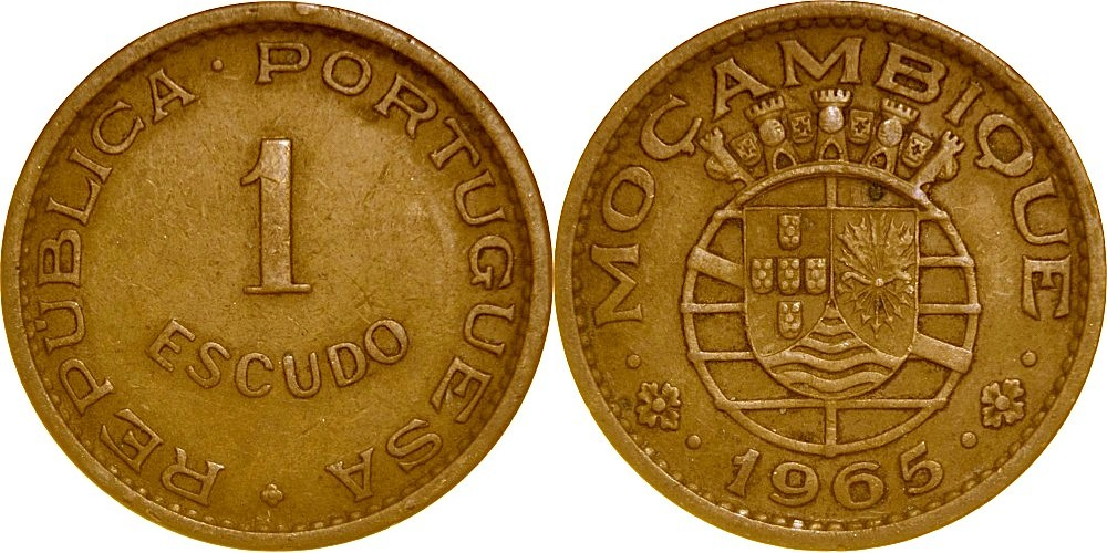 Мозамбик 1 эскудо, 1953-1974 Португальская колония XF