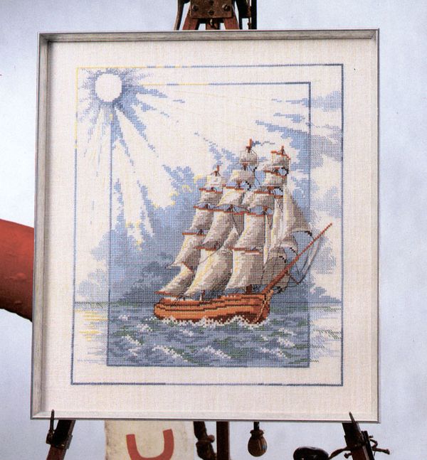 Набор для вышивания нитками Oehlenschlager, Фрегат, 40х45 см