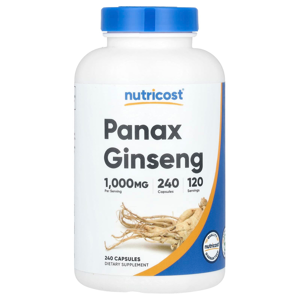 Nutricost, женьшень, 240 капсул (500 мг в 1 капсуле)