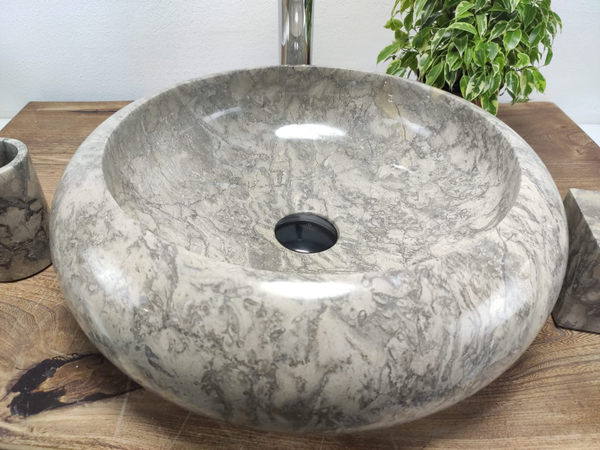 Раковина из мрамора Donut Grey Doreng DM-81038 45x45x13 из натурального камня