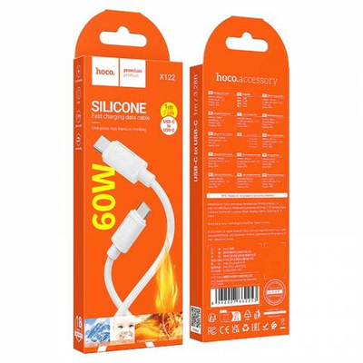 Кабель Type-C на Type-C 60W Hoco X122 Silicone (white)