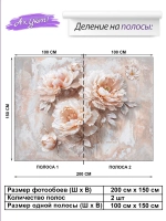 3D Фотообои цветы пионы и штукатурка