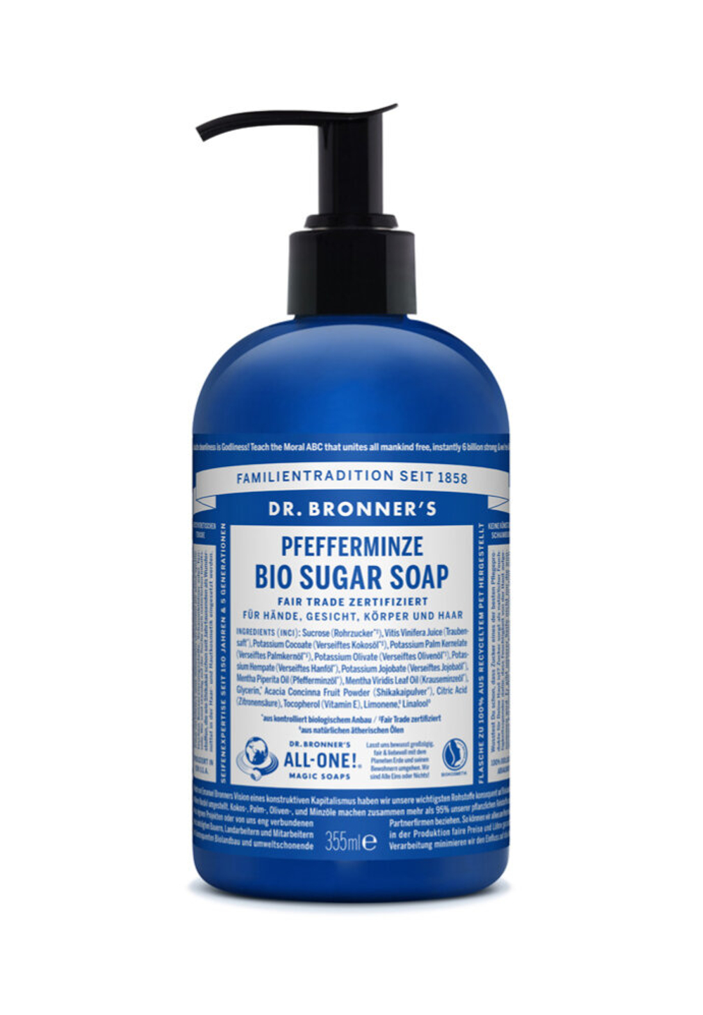 Сахарное мыло с ароматом мяты Dr. Bronner’s, 355 мл
