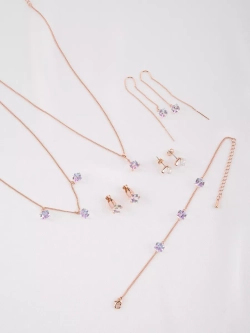 Клипсы Миражи с сиреневыми кристаллами Swarovski
