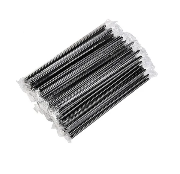 Трубочки без изгиба ЧЕРНЫЕ, 240*8мм в ИНД.УПАКОВКЕ (250шт/упак) 16упак