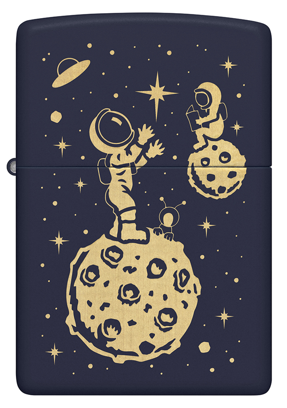 Зажигалка ZIPPO Lost in Space Design с покрытием Navy Matte, латунь/сталь, синяя, 38x13x57 мм, шт