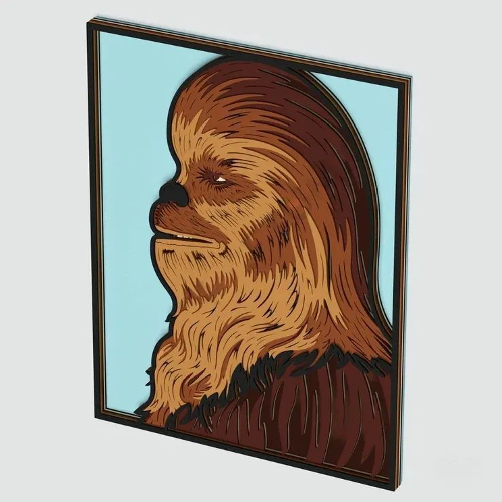 3D Картина по номерам из дерева Чубакка, 38x50 см