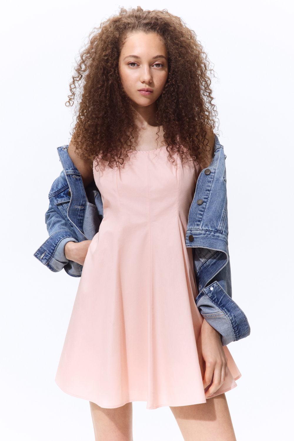 Платье из поплина с юбкой клёш - H&M