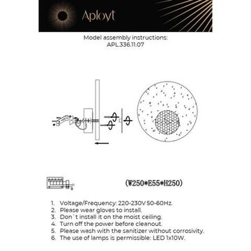 Бра настенное 7W 4000K APL.336.11.07 золото Eugenia Aployt