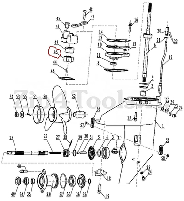 Hidea HD 09.8F-06.10.00 Крыльчатка водяной помпы 3B2-65021-1 ZipMarine