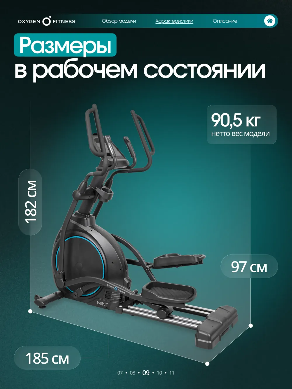 Эллиптический тренажер OXYGEN FITNESS MINT