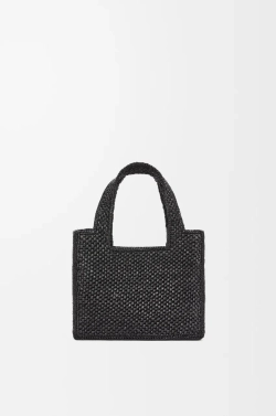 Loewe Мини-сумка Font из рафии, черный