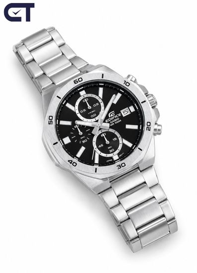 Casio EFV-640D-1A Edifice часы наручные мужские — стальной хронограф с восьмиугольным безелем