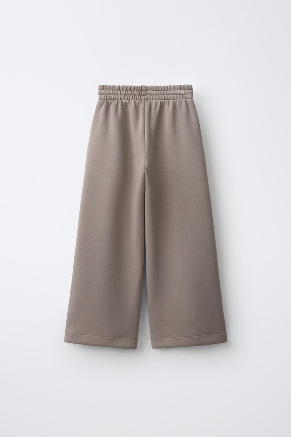 ZARA БРЮКИ WIDE LEG SPORTY, СЕРО-КОРИЧНЕВЫЙ