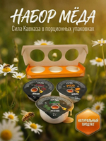Подарочный набор Дагестанского мёда с дикоросами Продукты долголетия (3 вкуса х 70г.)