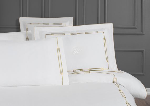 Постельное белье CHANEL кремовый - золотой сатин делюкс TIVOLYO HOME Турция